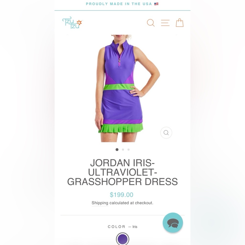 Tzu Tzu Purple and Green Mini Active Dress- Womens - medium
